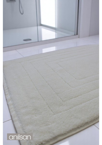 Alora Bej Büyük Ayak Havlusu - 60x130 Cm , 920 GR %100 Pamuk, Spa Ve Otel Banyo Paspası