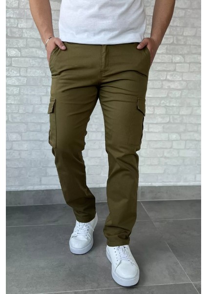 Erkek Kargo Cepli Düz Paça Pantolon P-00016779