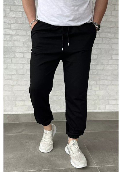 Erkek Bel ve Paça Lastikli Yan Şerit Detaylı Eşofman Altı P-00016785