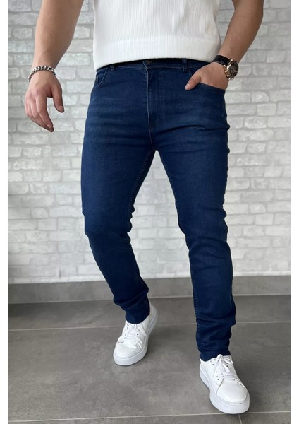 Erkek Fermuarlı Likralı Jean Kot Pantolon P-00016350