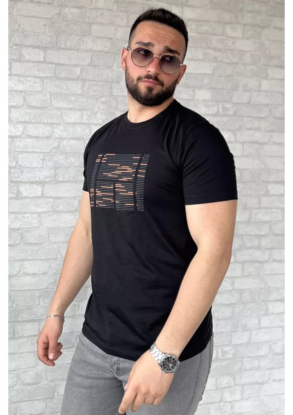 Bisiklet Yaka Ön Baskılı Erkek Tişört P-00016831 fiyatları