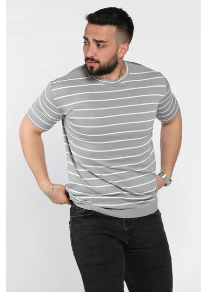 Erkek Bisiklet Yaka Çizgili Triko Tişört P-00015983 fiyatları