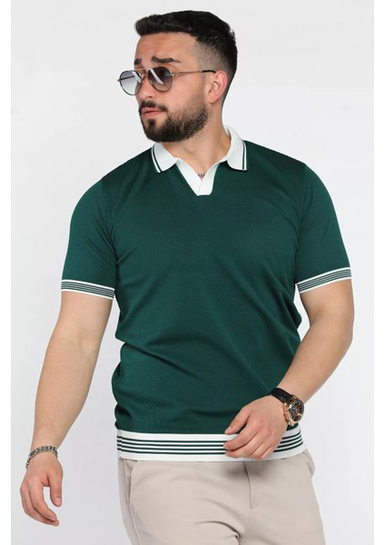 Erkek Polo Yaka Desenli Triko Tişört P-00016333 fiyatları