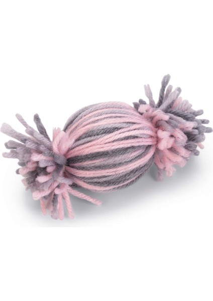Kedi Oyuncağı, Top, Yün, Pembe ve Gri, 10X5X5CM Bstmy