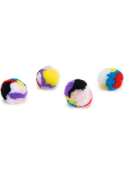 Kedi Oyuncağı, Peluş Top, Kediotlu 4 Adet, 4cm Bstmy