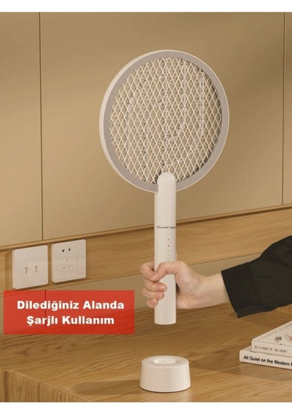 MTS520001 USB Şarjlı Uv Işıklı Elektrikli Sivrisinek Öldürücü Raket Sinek Öldürücü Sineksavar