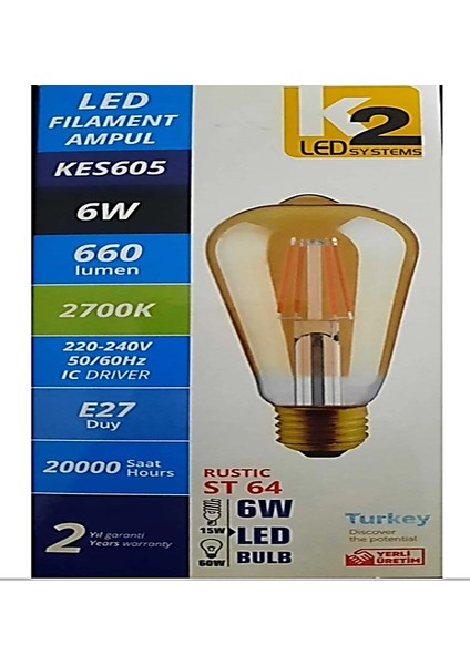 Kes 605 Rustık LED Ampul