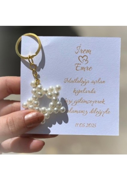 15 Adet Inci Yıldız Anahtarlık Nikah Düğün Kına Nişan Sünnet Hafizlik