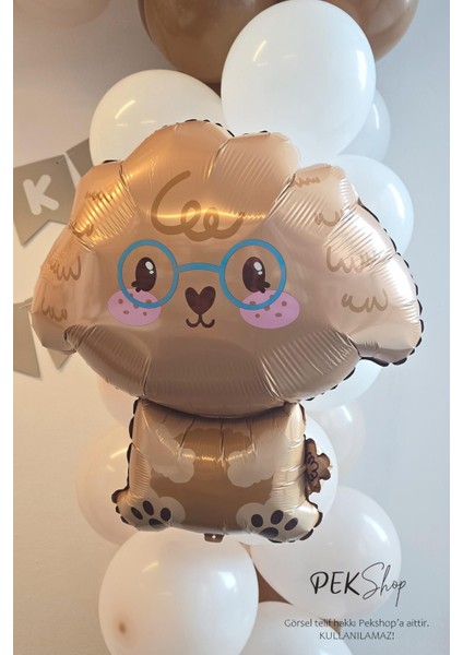 Poodle Köpek Folyo Balon Köpek Şekilli Balon 60X54CM