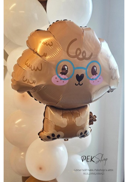 Poodle Köpek Folyo Balon Köpek Şekilli Balon 60X54CM modelleri