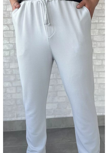 Erkek Bel Lastikli Bağcıklı Jogger Pantolon P-00012973
