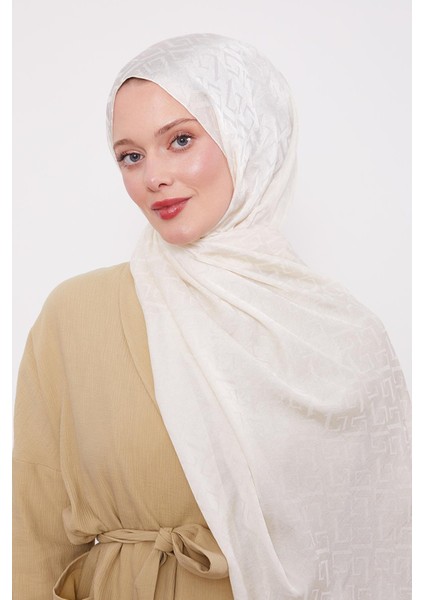 Krem L Desen Italyan Jakar Şal modelleri