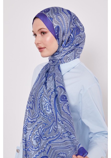 Saks Sarmal Hint Ipeği Şal