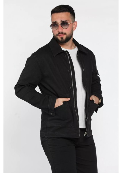 Fermuarlı Çıtçıt Detaylı Erkek Jean Kot Ceket P-00014959 fiyatları