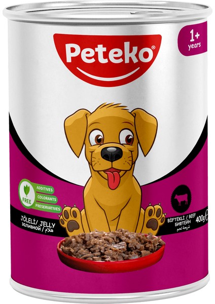 12 Adet Jöleli Yetişkin Köpek Maması Biftekli 400 Gram