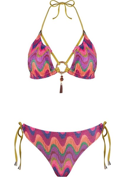 5633 Pembe Simli Bikini Takımı