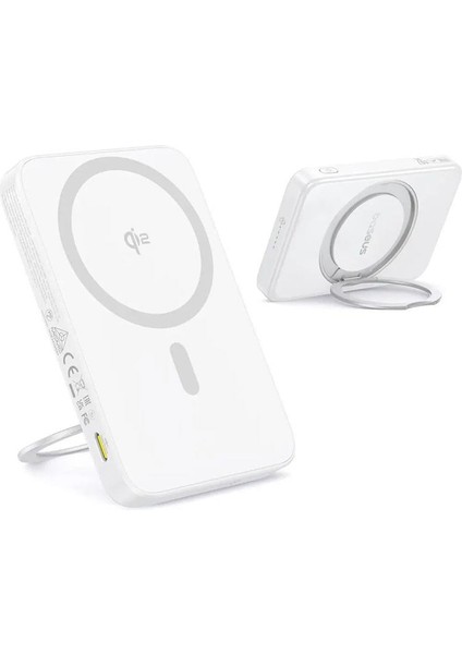 Picogo Qi2 Döndürülebilir Standlı Manyetik Powerbank 5.000 Mah 20W - Beyaz modelleri