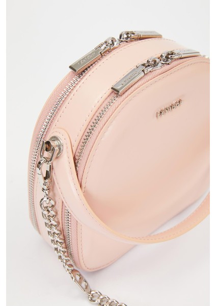 Pembe Çift Fermuarlı Omuz Çantası modelleri