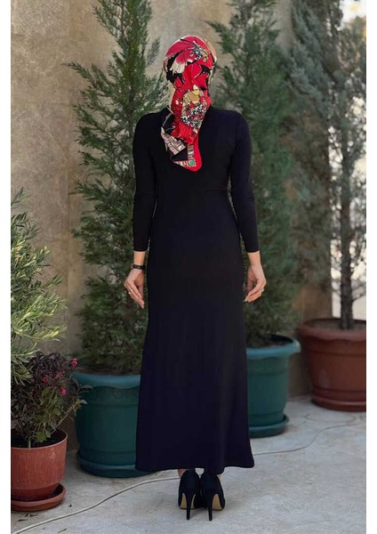Büzgü Detaylı Sandy Elbise 3970 Siyah