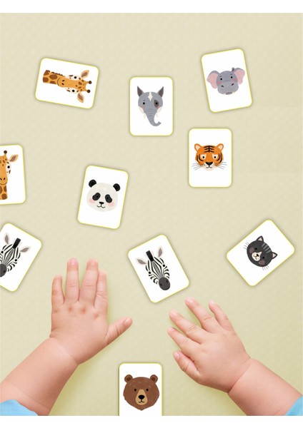 Zeka Kartları Eşleştirme Oyunu Sevimli Hayvan Hafıza Kartı Ahşap Eğitici Puzzle Oyuncak (5,5x7,5 Cm) fiyatları