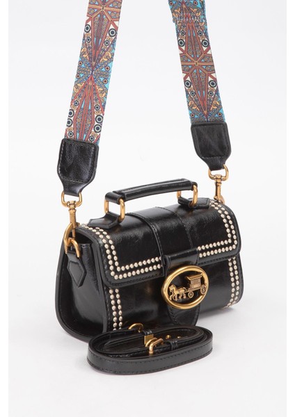 Siyah Benek Detay Omuz Çantası fiyatları