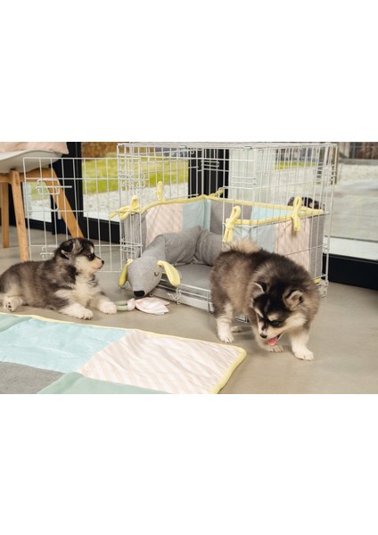 Yavru Köpek Diş Oyuncağı, Içi Dolu Halka ve Kumaş, Kauçuk, Yeşil, 8,5cm Bstmy