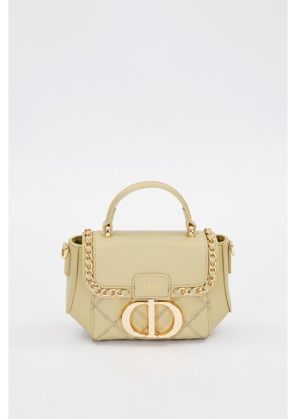 Yeşil Dikdörtgen Metal Kilit Omuz Çantası