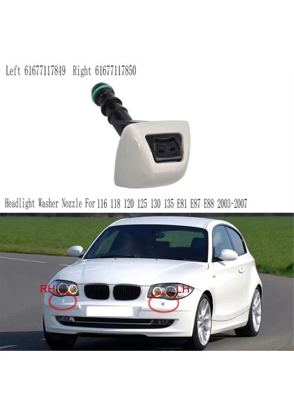Far Yıkama Memesi Far Püskürtme Memesi Jet Bmw 1serisi 116 118 120 125 130 135 2003-2007 Sol 61677117849 (Yurt Dışından)