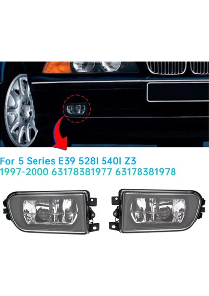 1 Çift Ön Sis Farı Lambası Muhafazası Bmw 5 Serisi E39 528I 540I Z3 1997-2000 63178381977 63178381978 63178360575 (Yurt Dışından)