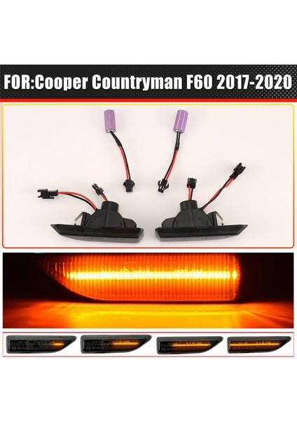 Araba Yan Çamurluk Gösterge Işığı LED Dinamik Yan Işaret Sinyal Işığı Mini Cooper Countryman F60 2017-2020 Için (Yurt Dışından)