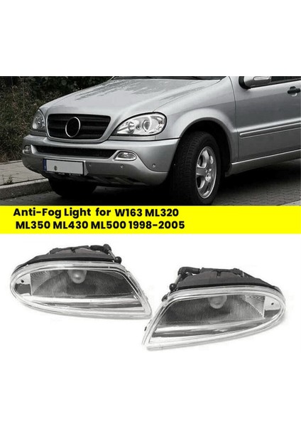 1 Çift Araba Sis Önleyici Lambası Mercedes-Benz W163 ML320 ML350 ML430 ML500 1998-2005 A1638200328 A1638200428 Sürüş Lambası (Yurt Dışından)