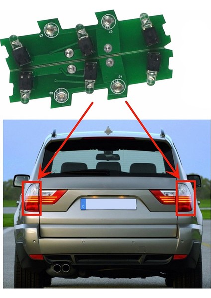 Araba Arka Dış Stop Lambası Onarım Çip Devre Kartı LED Sürücü Modülü Çip Kartı Bmw X3 E83 2007-2010 Sağ (Yurt Dışından)