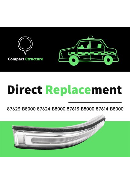 Hyundai Santa Fe 2013-2016 Için Dikiz Aynası Dönüş Sinyal Lambası Yan Ayna LED Reflektör Lambası 87623-B8000 87624B8000 (Yurt Dışından)