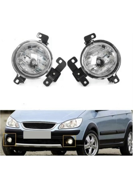 1 Çift Ön Halojen Sis Lambası Gündüz Farı Sis Önleyici Lamba 922011C500 922021C500 Hyundai Getz Clıck 2006-2011 (Yurt Dışından)