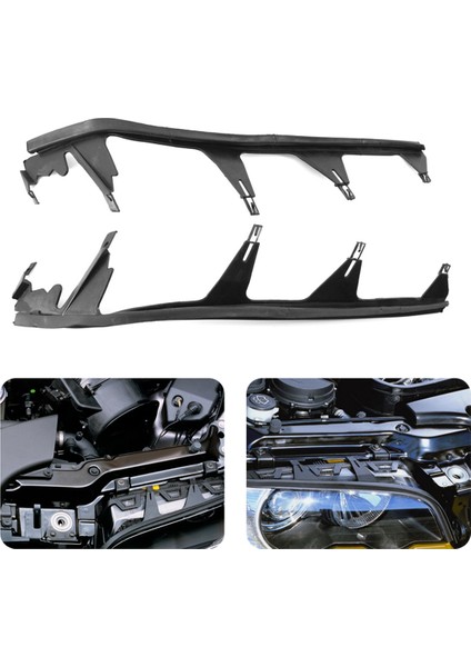 Araba Ön Far Kapağı Trim Üst Far Sızdırmazlık Şeridi Contası 63128384489 63128384490 Bmw 3serisi E46 M3 Için (Yurt Dışından)