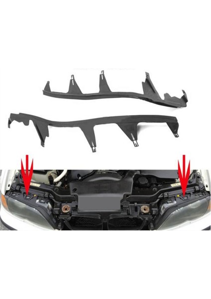 Araba Ön Far Kapağı Trim Üst Far Sızdırmazlık Şeridi Contası 63128384489 63128384490 Bmw 3serisi E46 M3 Için (Yurt Dışından)