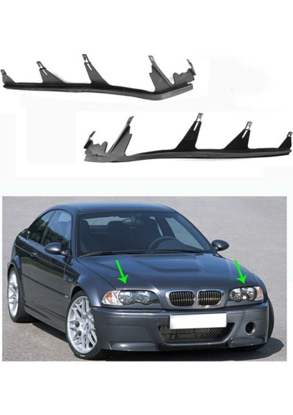 Araba Ön Far Kapağı Trim Üst Far Sızdırmazlık Şeridi Contası 63128384489 63128384490 Bmw 3serisi E46 M3 Için (Yurt Dışından)