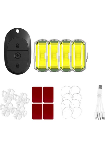 Araba Motosiklet Için Strobe Işıkları LED Flaş Çarpışma Önleyici Uyarı Lambası Su Geçirmez Kablosuz Uzaktan Kumanda Araba Bisiklet Için (Yurt Dışından)