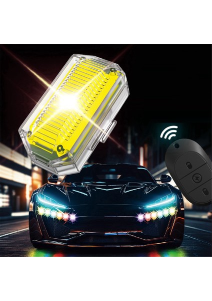 Araba Motosiklet Için Strobe Işıkları LED Flaş Çarpışma Önleyici Uyarı Lambası Su Geçirmez Kablosuz Uzaktan Kumanda Araba Bisiklet Için (Yurt Dışından)
