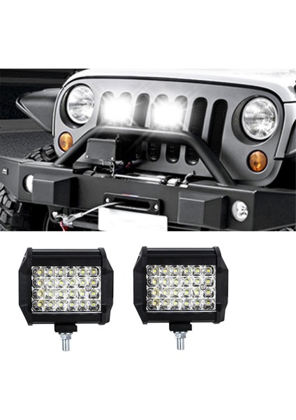 2 Adet Araba 12V 24V Far 72W Işık Çubuğu Çalışma Işığı Spot Işığı 4 Inç LED Işık Çubuğu Sis Lambası Kamyon Traktör Tekne Suv Için (Yurt Dışından)