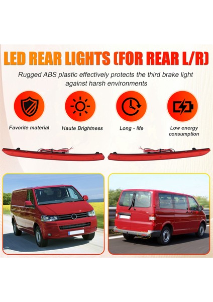Volkswagen Transporter T5 2012 -2016 Caravelle Multivan Kırmızı Için LED Arka Tampon Reflektör Işığı Kuyruk Sinyal Lambası (Yurt Dışından)