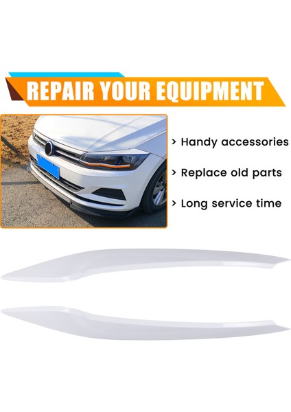 Araba Far Kaş Kalıplama Trim Sticker Vw Polo 2019-2022 Lamba Göz Kapakları Dekoratif Şeritler Kapak Kapağı, B (Yurt Dışından)