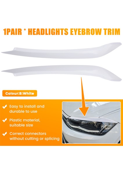 Araba Far Kaş Kalıplama Trim Sticker Vw Polo 2019-2022 Lamba Göz Kapakları Dekoratif Şeritler Kapak Kapağı, B (Yurt Dışından)