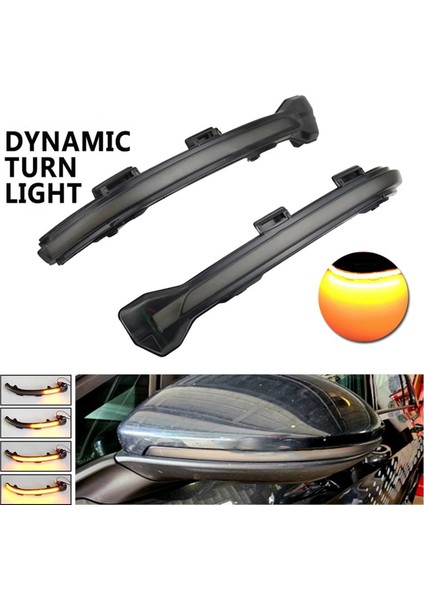 Araba Dönüş Işığı LED Dikiz Dinamik Akan Tip Dönüş Işığı Vw Golf 7 Çift Renkli Bir Tarafı Mavi (Yurt Dışından)