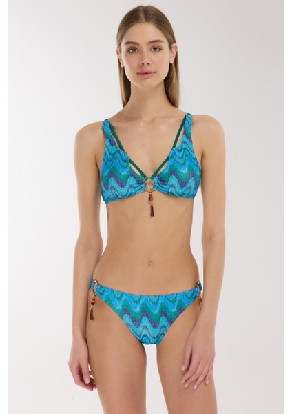 5634 Mavi Simli Bikini Takımı