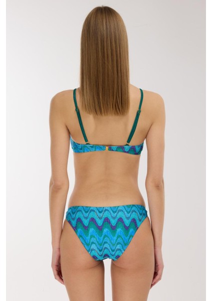 5634 Mavi Simli Bikini Takımı