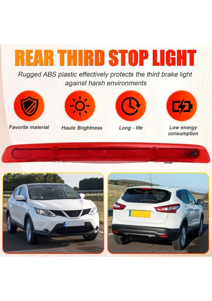 Nissan Qashqai 2008-2015 Için Araba Arka Lambası Yüksek Montajlı Fren Lambası Üçüncü Fren Lambası Arka Stop Lambası (Yurt Dışından)