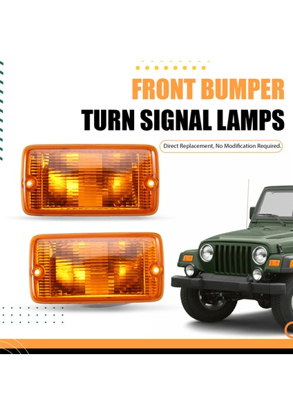 1 Çift Amber Lens Ön Dönüş Sinyal Lambası Muhafazaları 55155629AB 55155628AB Jeep Wrangler Tj 97-06 55157033AA 55157032AA Için (Yurt Dışından)