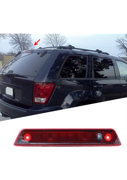 Araba Arka Lambası Yüksek Montajlı Fren Lambası Üçüncü Fren Lambası Arka Stop Lambası Jeep Grand Cherokee 2005-2010 Kırmızı (Yurt Dışından)