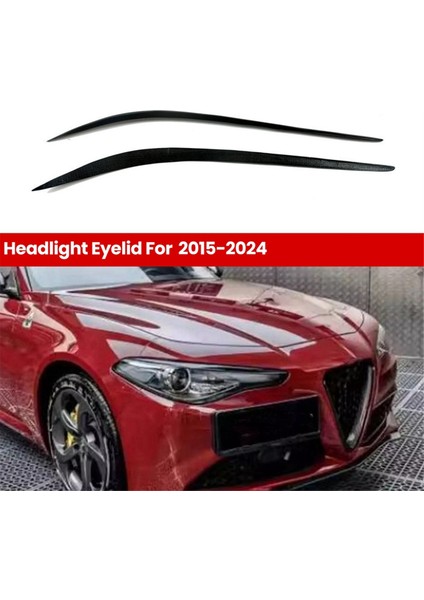 Alfa Romeo Giulia 2015-2024 Parlak Siyah Araba Farı Göz Kapağı Kaş Trimi (Yurt Dışından)